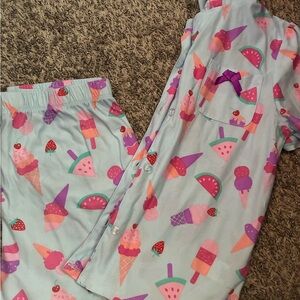 Ice Cream Print Kids Pajamas sets size 10/12 (2 included)